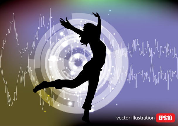 vrouw danser silhouet - Vector, afbeelding