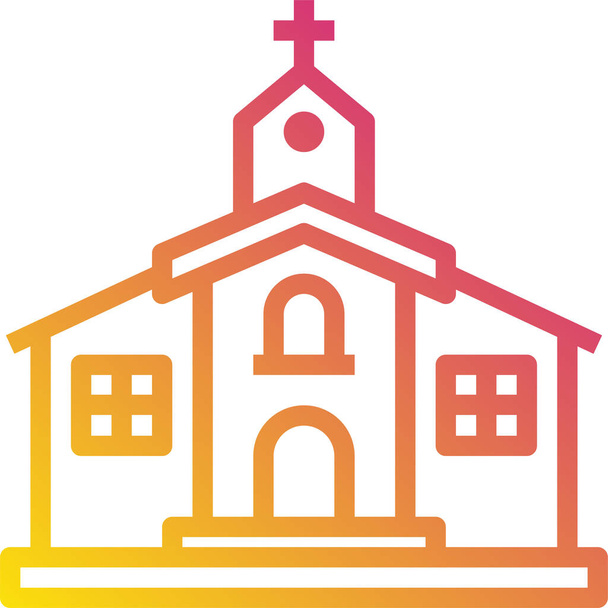 icono de vector plano iglesia  - Vector, Imagen