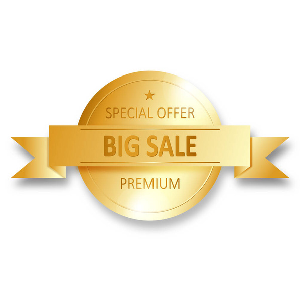 oferta especial etiqueta de insignia de gran venta premium - Vector, Imagen