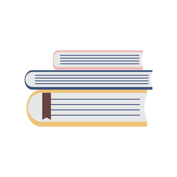 book stacked education literature cartoon icon isolated style - Vector, Image