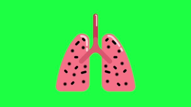 tela verde, vírus da corona, infecção pulmonar - Filmagem, Vídeo