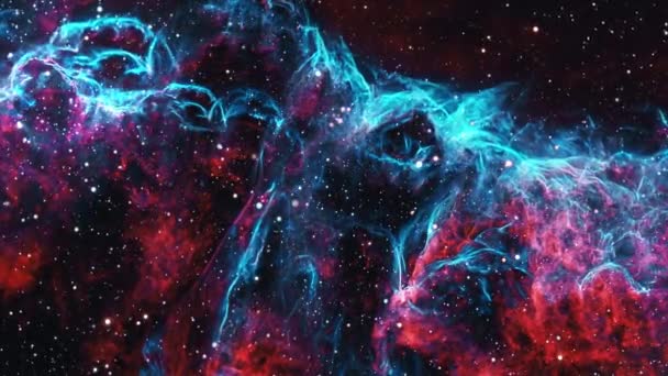 Неб'ютабельна космічна розвідка BAT космічного польоту в глибокому космосі. 4K 3D політ Into NGC 6995 Туманність кажанів. Flight Through Space with star field, Galaxy and Nebulae Елементи, надані зображенням NASA. - Кадри, відео