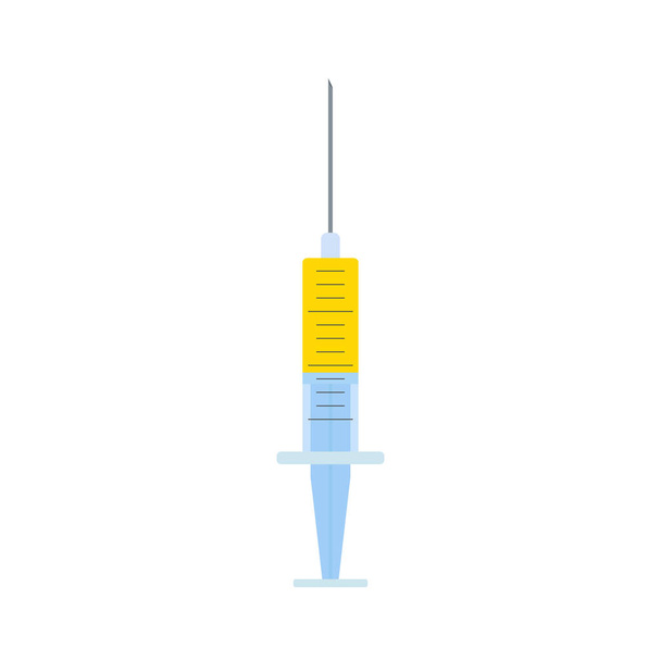 Spritze, Coronavirus-Impfstoff. Flacher Stil. Illustrationen. - Foto, Bild