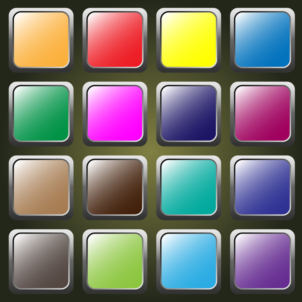 Conjunto de botones web de colores
 - Vector, Imagen