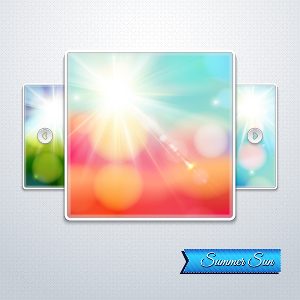 Bright shining sun with lens flare. - Vector, imagen