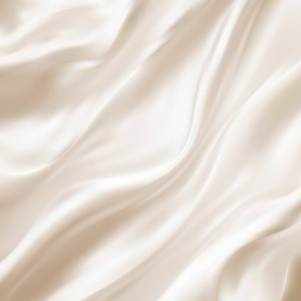 Crumpled et ondulé, soie rouge de luxe ou tissu satiné avec surface lisse 3d fond abstrait réaliste avec espace de copie. Texture velours délicate, textile soyeux, élégante illustration en tissu - Photo, image