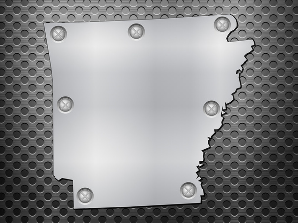 Mapa metal Arkansas - Wektor, obraz