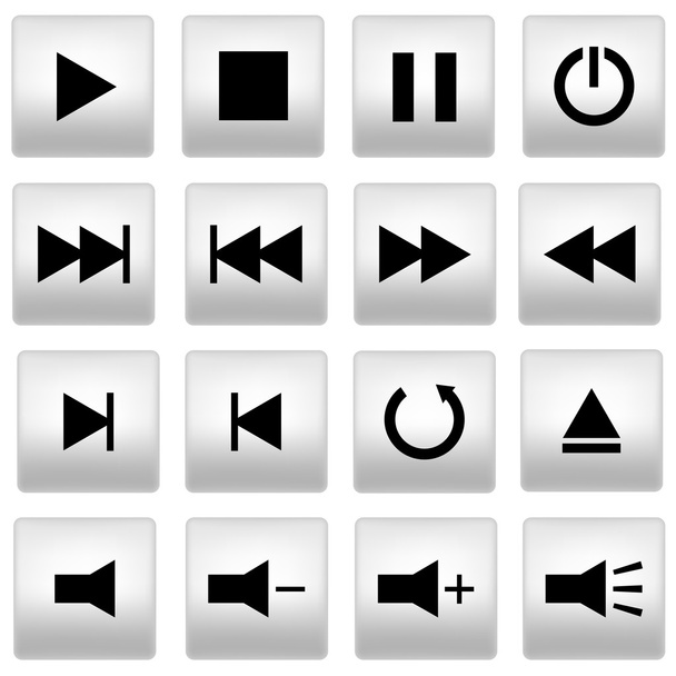 Media player buttons - ベクター画像