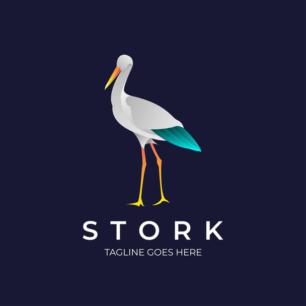 Abstract Heron Stork logo Illustration Vector Template. Suitable for Creative Industry, Multimedia, entertainment, Educations, Shop, and any related business - Vector, Image