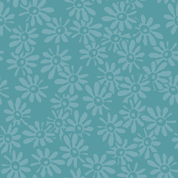marguerites bleues motif vectoriel sans couture - Vecteur, image