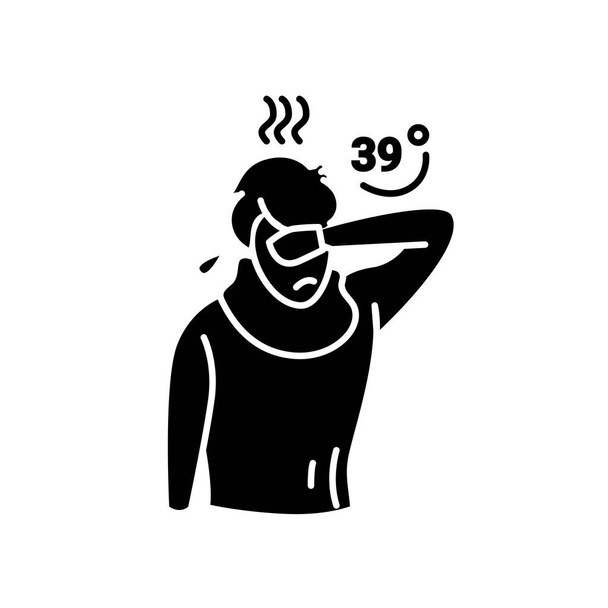 High temperature glyph icon - Vector, Image