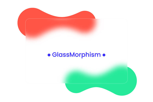 Cam morfizm ya da cam morfizm şeklinde şeffaf çerçeve. Arka planda metaller var. Şeffaf ve bulanık kart veya çerçeve. Glass-morfizm tarzı. Vektör illüstrasyonu - Vektör, Görsel
