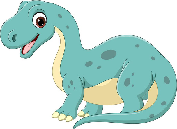 Ilustração vetorial de Cartoon engraçado bebê brontossauro dinossauro - Vetor, Imagem