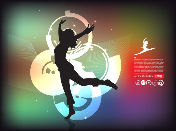 女性ダンサーのシルエット - ベクター画像