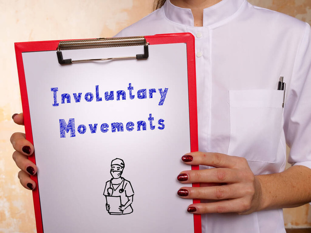  Frase Movimientos involuntarios en el pedazo de papel - Foto, imagen
