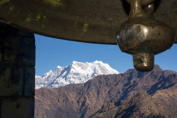Vue panoramique sur les montagnes de l'himalaya, le mont Everest et le glacier Khumbu depuis Kala Patthar jusqu'au camp de base de l'Everest, vallée de Khumbu, parc national de Sagarmatha, himalaya népalais - Photo, image