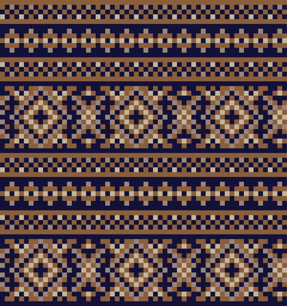 Fondo de patrón de isla de feria de Navidad marrón para textiles de moda, prendas de punto y gráficos - Vector, Imagen