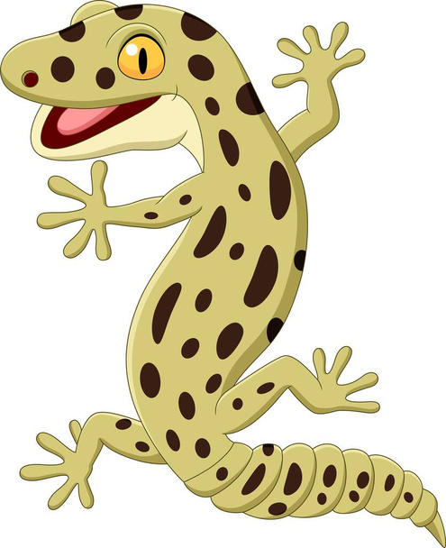 Illustration vectorielle de Cartoon gecko isolé sur fond blanc - Vecteur, image
