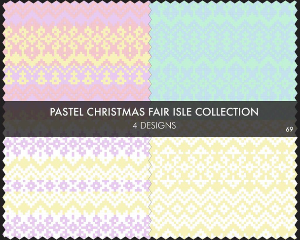 Пастельний різдвяний ярмарок колекції острівних візерунків включає 4 дизайнерські годинники для модного текстилю, трикотажу та графіки
 - Вектор, зображення
