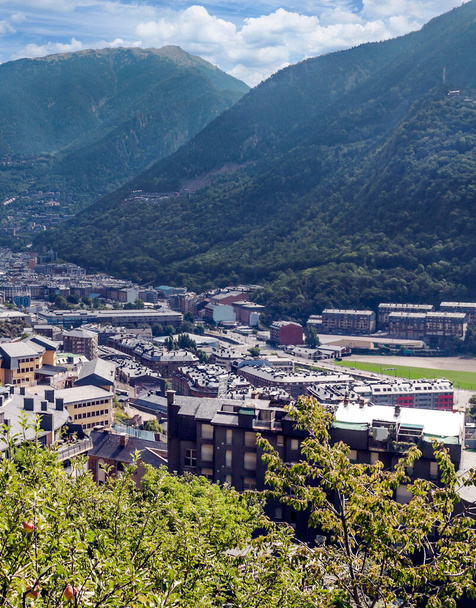 Andorra la Bella with pyrenees mountains in the background - Photo, Image
