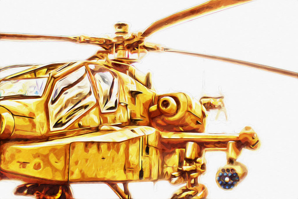 katonai helikopter rajz illusztráció művészet évjárat - Fotó, kép