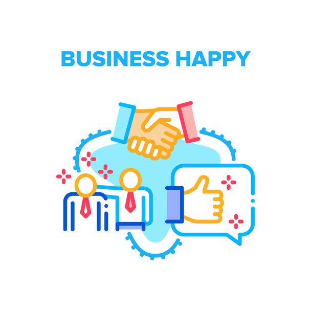 Business Happy Vector Concept Color Illustration - Vector, Image