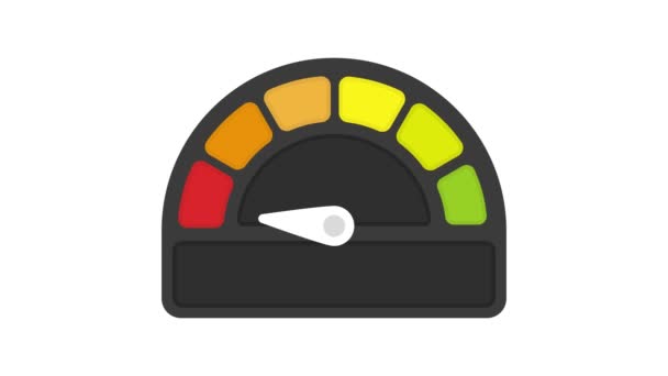 Risk speedometer icon or sign of different colors with black arrow. Motion graphic. - Footage, Video