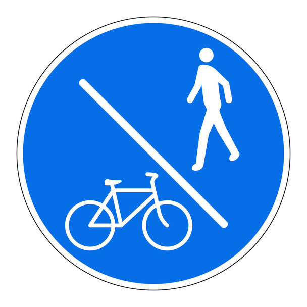 Yayalar ve bisikletçiler için mavi yol işareti - Vektör, Görsel