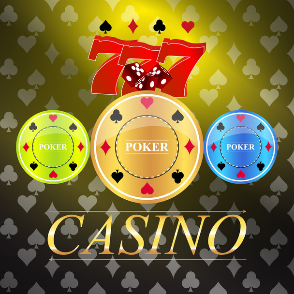 Векторный фон с игровыми элементами казино
 - Вектор,изображение