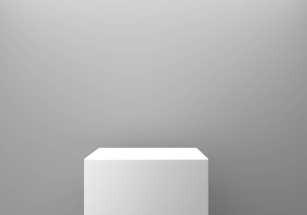 3d representación de fondo mínimo vacío podio gris abstracto. Escena para diseño publicitario, anuncios cosméticos, show, tecnología, banner, crema, moda, lujo. Ilustración. Exhibición del producto. espacio de copia - Foto, Imagen