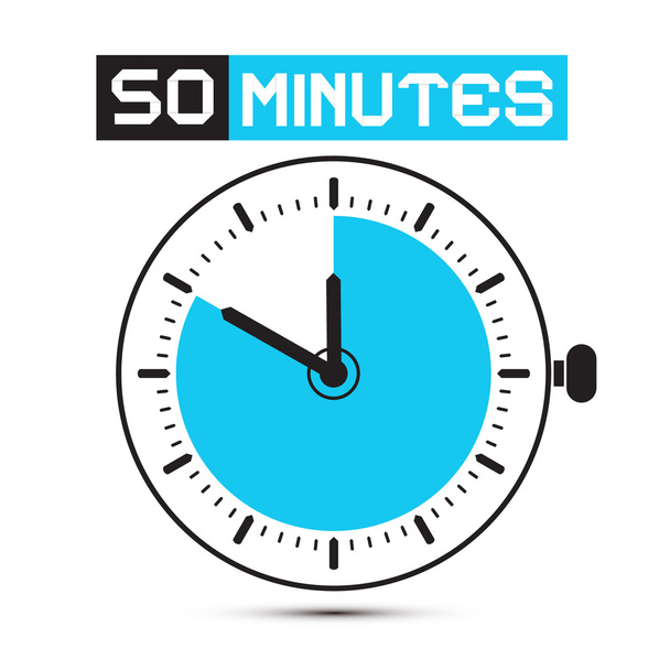 Reloj de parada de cincuenta minutos - Reloj Vector Ilustración
 - Vector, Imagen
