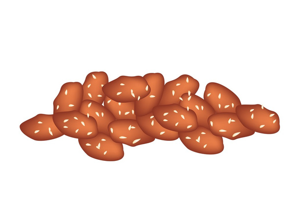 Pila di arachidi caramellate su sfondo bianco
 - Vettoriali, immagini
