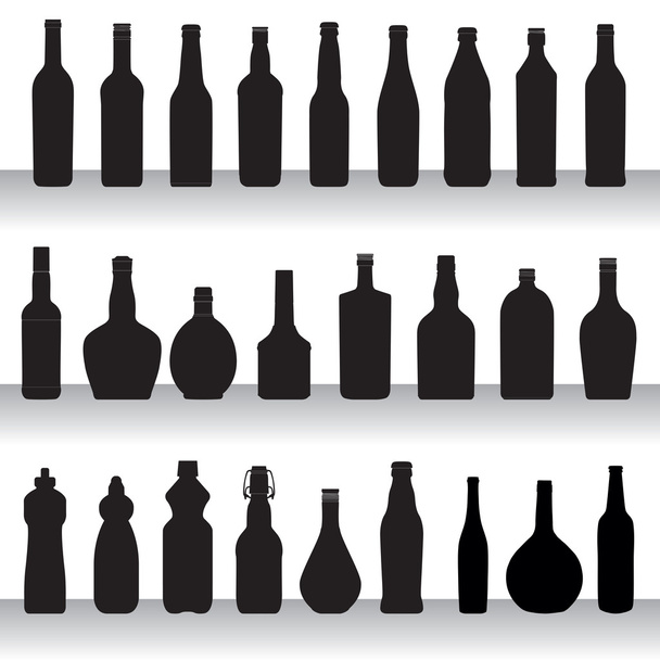 bottles silhouettes collection - Vector, Image