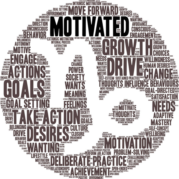 Motivated word cloud on a white background.  - Vector, Image