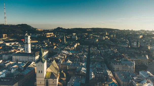 Vista aérea da cidade de Lviv (Lvov) no oeste da Ucrânia - Foto, Imagem