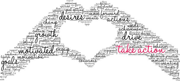 Take Action word cloud on a white background.  - Vektor, obrázek