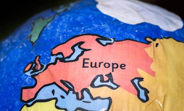 Handmade paper globe showing Europe. - Photo, Image