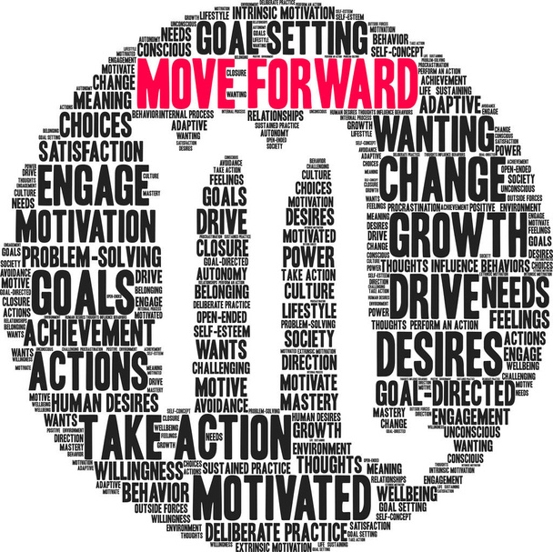 Move Forward word cloud on a white background.  - Vector, Image