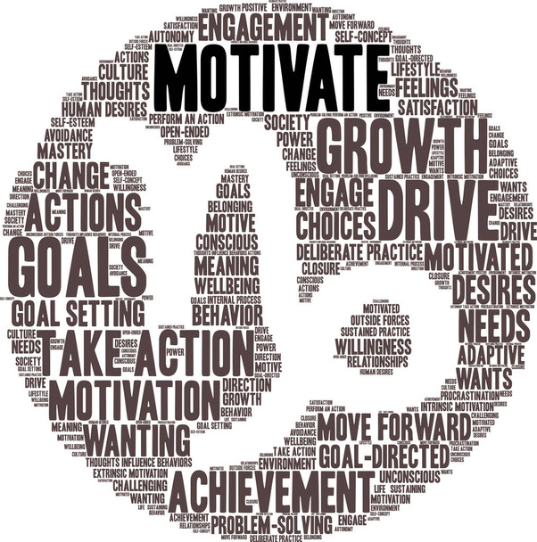 Motivate word cloud on a white background.  - Vector, Image