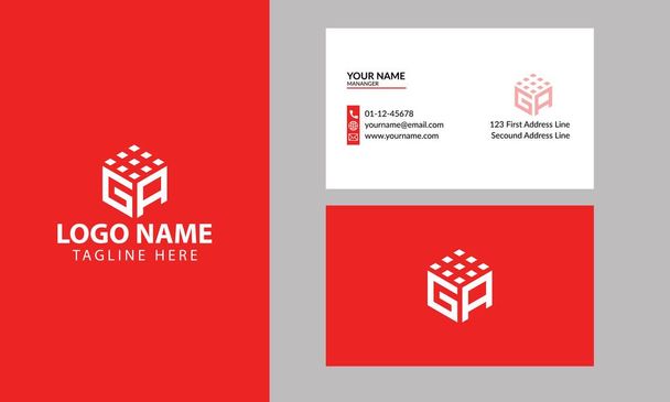 Cube GA letter logo. Property and Construction GA Logo design for business corporate sign with Creative Modern Trendy with a minimal business card - Vector, Image