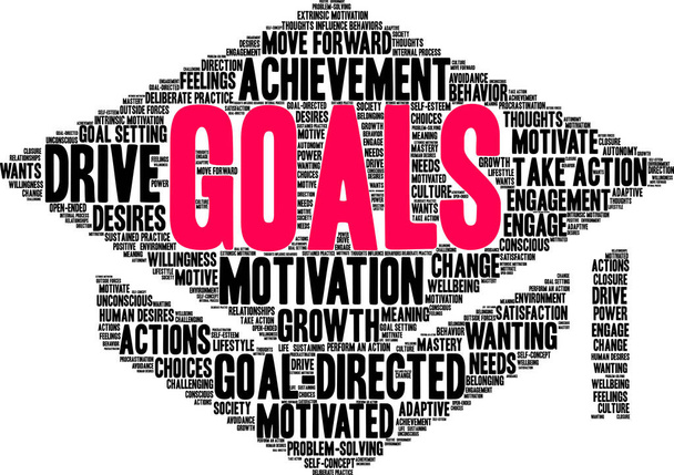 Goals word cloud on a white background.  - Vector, Image