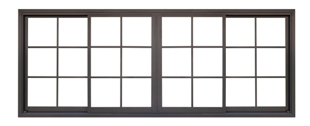czarny metaliczna ramka okna izolowane na białym tle - Zdjęcie, obraz