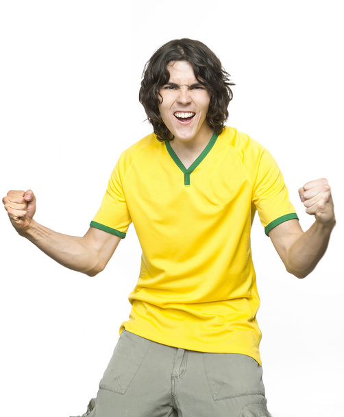 Hombre con camiseta brasileña
 - Foto, imagen