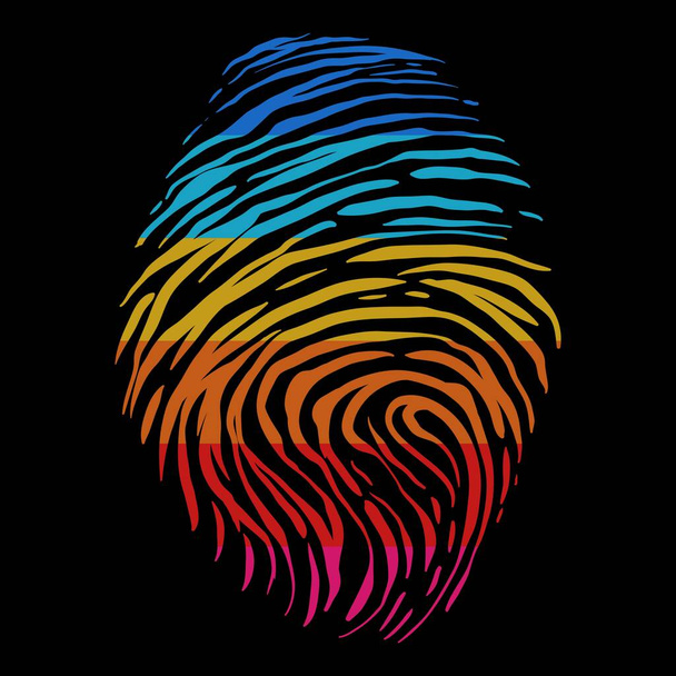 会社やブランドのための指紋レトロカラーベクトルイラスト - ベクター画像