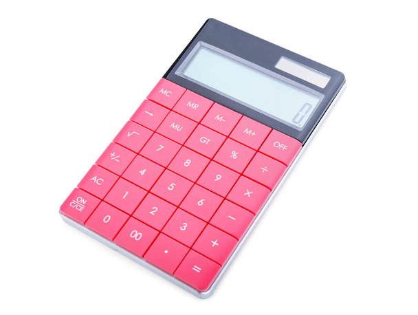 Moderne rekenmachine op witte achtergrond - Foto, afbeelding