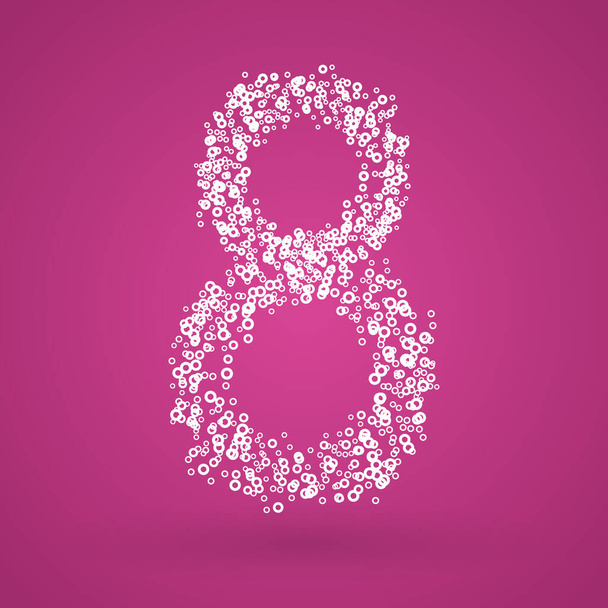 Number eight. International Women's Day. 8 March. Flat design, vector illustration - Vector, Image