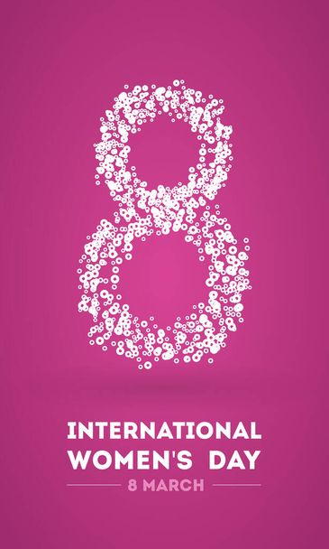 Παγκόσμια Ημέρα της Γυναίκας. 8 Μαρτίου. Επίπεδη σχεδίαση, διανυσματική απεικόνιση - Διάνυσμα, εικόνα