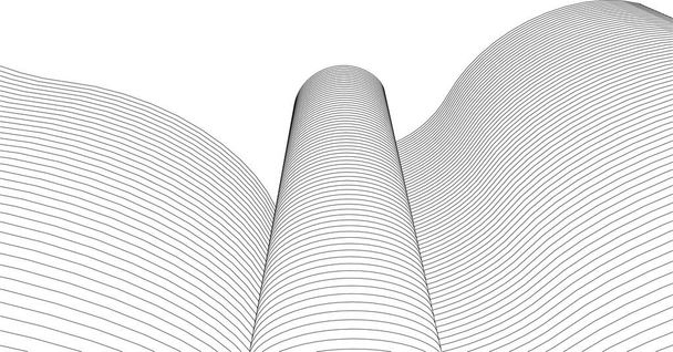 architettura moderna illustrazione 3d, forme diritte - Vettoriali, immagini