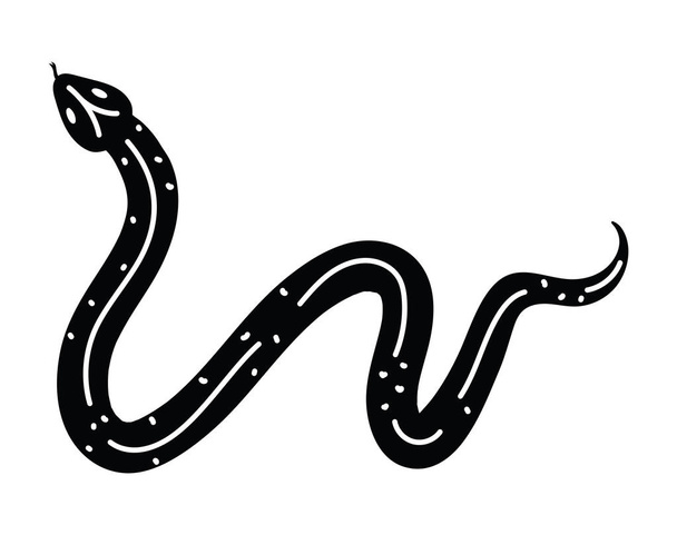 tatouage minimaliste d'un serpent - Vecteur, image