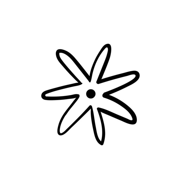 Vector illustration of a flower in cartoon style on a white background - Vector, Image